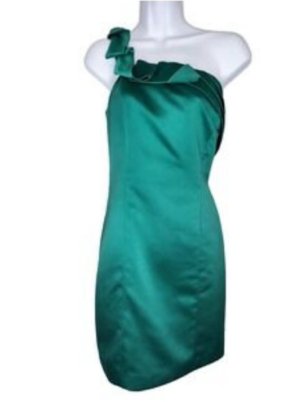 Nwt ANTONIO MELANI Teal Satin Dress - Vibrant Teal